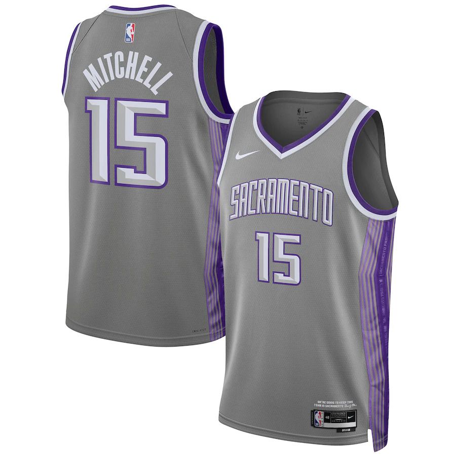 Men Sacramento Kings #15 Davion Mitchell Nike Anthracite City Edition 2022-23 Swingman NBA Jersey